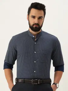 Peter England Geometric Printed Slim Fit Pure Cotton Formal Shirt