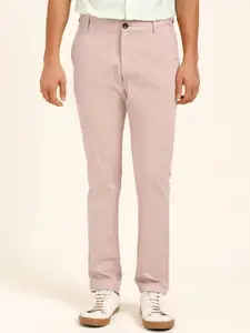 Andamen Men Pink Ultra Slim Fit Cotton Trousers