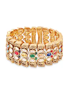 ABDESIGNS Women Gold-Plated Navratna Stone Bracelet