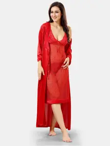 Be You Self Design Nightdress With Robe