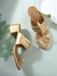 Anouk Embellished One-Toe Block Heels