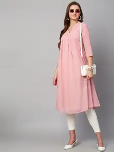 RATAN Woven Design Mandarin Collar Empire Kurta