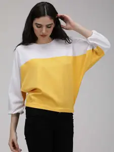 IDK Colourblocked Extended Sleeves Crepe Top