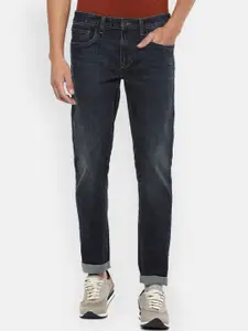 Louis Philippe Jeans Men Mid Rise Clean Look Light Fade Slim Fit Stretchable Jeans