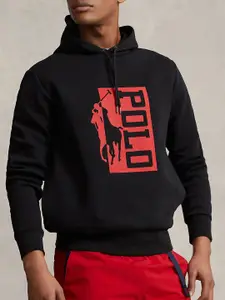 Polo Ralph Lauren Brand Logo Printed Cotton Hooded Sweatshirt
