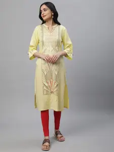 AURELIA Geometric Printed Straight Kurta