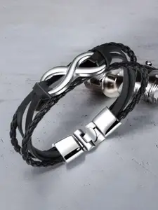 MYKI Men Leather Wraparound Bracelet