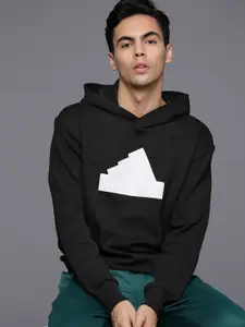 ADIDAS Men Brand Logo Printed Hooded Sweatshirt