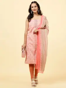Meena Bazaar Ethnic Motifs Printed Unstitched Cotton Dress Material