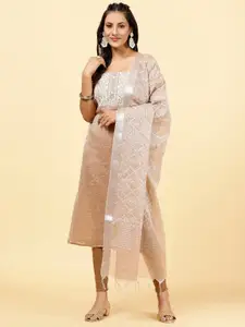Meena Bazaar Ethnic Motifs Embroidered Unstitched Dress Material