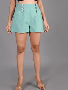 KALINI Women High-Rise Cotton Shorts