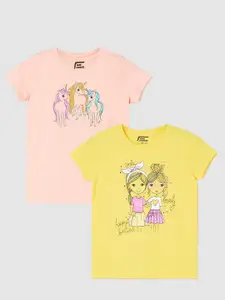Fame Forever by Lifestyle Girls Pack Of 2 Printed Cotton T-Shirts