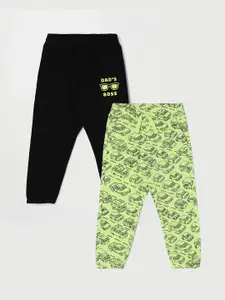 Juniors by Lifestyle Boys Pack Of 2 Printed Mid-Rise Cotton Joggers