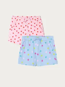 Fame Forever by Lifestyle Girls Pack Of 2 Printed Mid-Rise Cotton Shorts