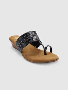 Sole To Soul Textured Wedge Open Back Heels