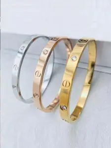 Jewels Galaxy Set Of 3 Gold Plated Bangle-Style Bracelet