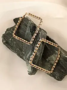 SOHI Gold-Plated Contemporary Hoop Earrings