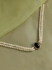 SOHI Gold-Plated Artificial Beads & Stones Necklace