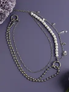 SOHI Silver-Plated Pearl Necklace