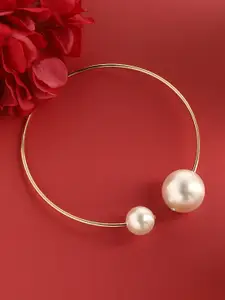 SOHI Gold-Plated Pearl Choker Necklace