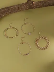SOHI Women 4 Gold-Toned Gold-Plated Bracelet