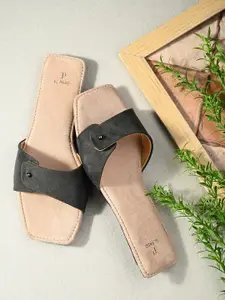 El Paso Embellished Open Toe Flats