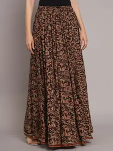 KALINI Abstract Printed Maxi Skirts
