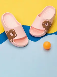 Yellow Bee Girls Bear Embossed Rubber Sliders