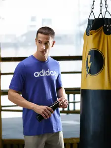 ADIDAS Men LIN SJ Printed Pure Cotton T-shirt