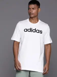 ADIDAS Men Brand Logo Printed Pure Cotton T-shirt