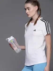 ADIDAS Women Pure Cotton Essentials Slim Fit 3-Striped T-shirt