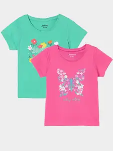 Juniors by Lifestyle Girls Pack Of 2 Printed Cotton T-shirt