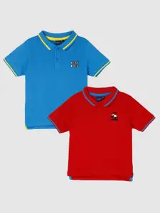 Juniors by Lifestyle Boys Pack Of 2 Cotton Polo Collar T-Shirts