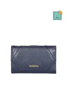 Sassora Textured Leather Three Fold Wallet