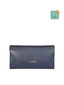 Sassora Textured Leather Three Fold Wallet