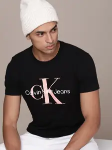 Calvin Klein Jeans  Brand Logo Printed Pure Cotton Slim Fit T-shirt