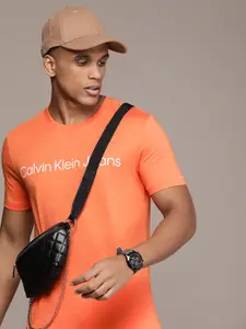 Calvin Klein Jeans Brand Logo Printed Slim Fit Pure Cotton T-shirt