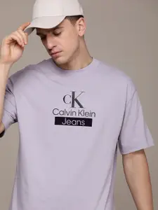 Calvin Klein Jeans Printed Drop-Shoulder Sleeves Pure Cotton Boxy T-shirt
