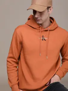 Calvin Klein Jeans Minimal Brand Logo Embroidered Detail Hooded Sweatshirt