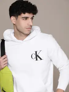 Calvin Klein Jeans Brand Logo Printed Hooded Pullover Sweatshirt