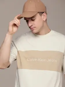Calvin Klein Jeans Colourblocked Drop-Shoulder Sleeves Pure Cotton Boxy T-shirt