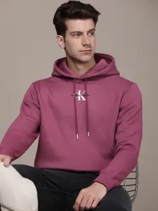 Calvin Klein Jeans Minimal Brand Logo Embroidered Detail Hooded Sweatshirt