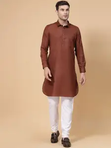 allan peter Shirt Collar Pure Cotton Pathani Kurta