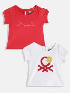 United Colors of Benetton Infant Girls Pack of 2 Pure Cotton T-shirt