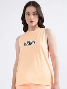 DKNY Typography Printed Round Neck Regular Top
