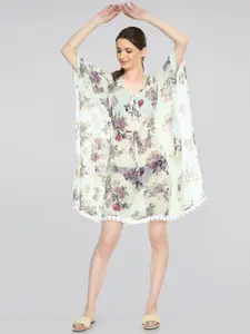 MIRCHI FASHION Floral Printed Kaftan Style Swimwear Cover up Dress