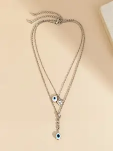 AQUASTREET Silver-Plated Layered Evil Eye-Charm Necklace