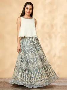 IMARA Embroidered Top With Skirt