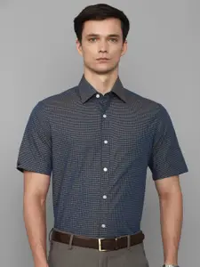 Louis Philippe Slim Fit Micro Checked Opaque Cotton Formal Shirt