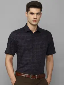 Louis Philippe Slim Fit Grid Tattersall Checks Pure Cotton Formal Shirt